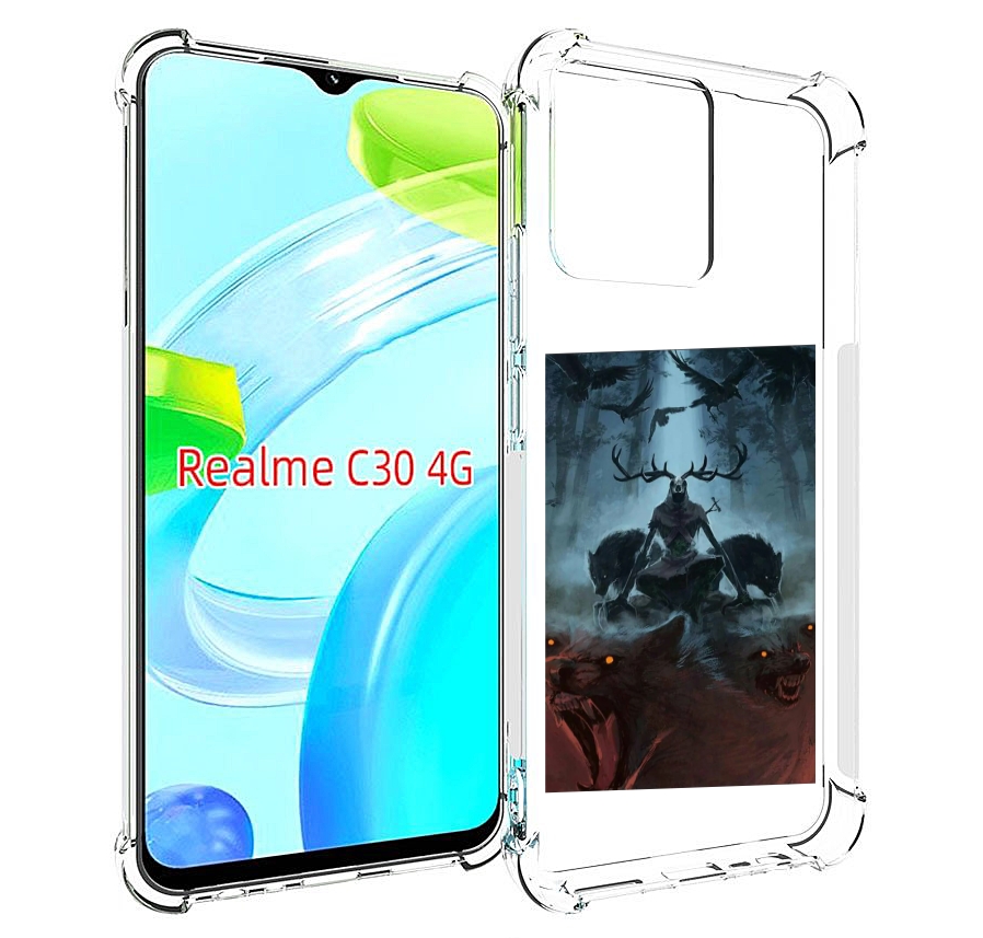 

Чехол MyPads лось демон для Realme C30 4G / Narzo 50i Prime, Прозрачный, Tocco