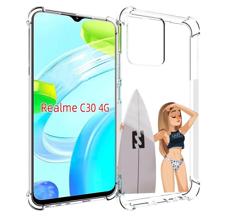 

Чехол MyPads летний-серф для Realme C30 4G / Narzo 50i Prime, Прозрачный, Tocco