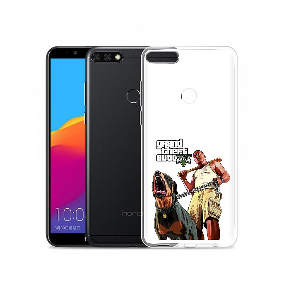 

Чехол MyPads Tocco для Honor 7C Pro GTA грозная собака (PT113786.47.18), Прозрачный, Tocco