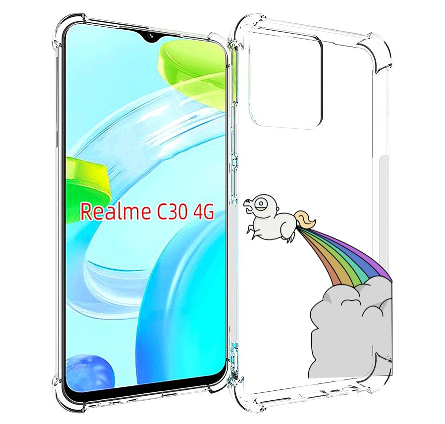 

Чехол MyPads летающее-пони детский для Realme C30 4G / Narzo 50i Prime, Прозрачный, Tocco