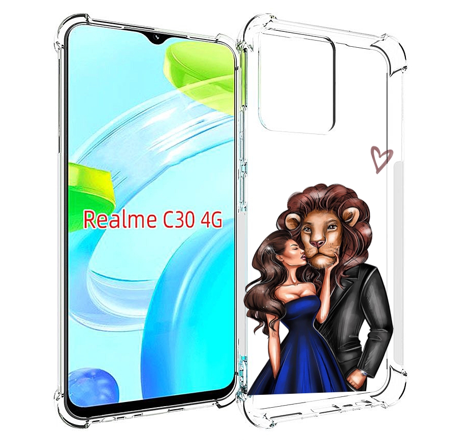 Чехол MyPads лев-в-смокинге для Realme C30 4G / Narzo 50i Prime