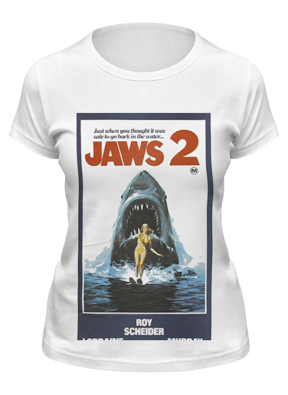 

Футболка женская Printio Jaws / челюсти белая 2XL, Белый, Jaws / челюсти