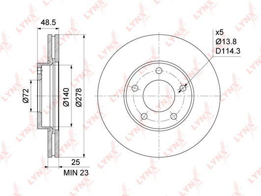

Тормозный колодки LYNXauto передний для Mazda 3, 5 1.4, 1.6 2003- BN1071