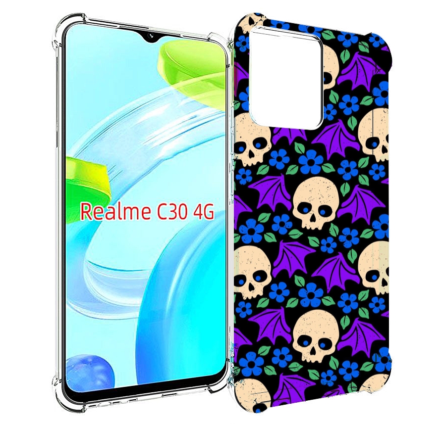 

Чехол MyPads крылатые черепа для Realme C30 4G / Narzo 50i Prime, Прозрачный, Tocco