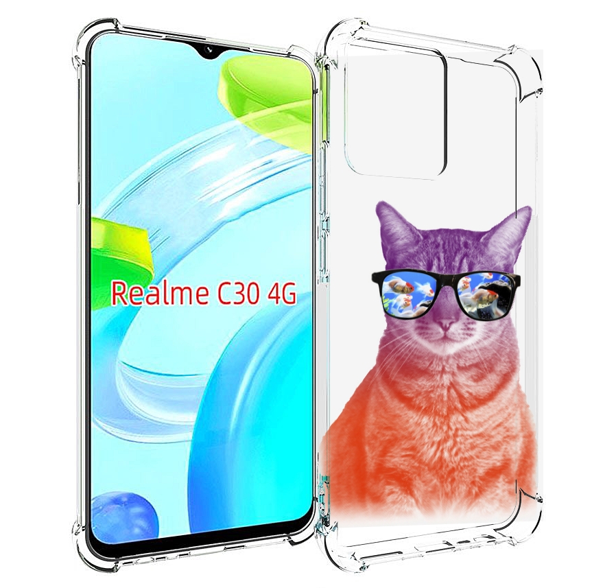 

Чехол MyPads крутой кот-2 для Realme C30 4G / Narzo 50i Prime, Прозрачный, Tocco