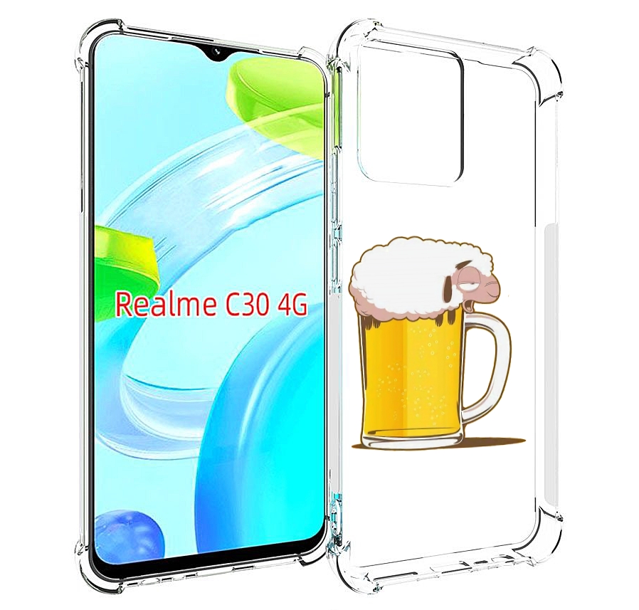 

Чехол MyPads кружка пива для Realme C30 4G / Narzo 50i Prime, Прозрачный, Tocco