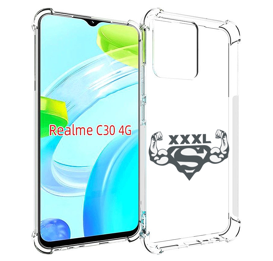 

Чехол MyPads бодибилдинг супермен для Realme C30 4G / Narzo 50i Prime, Прозрачный, Tocco