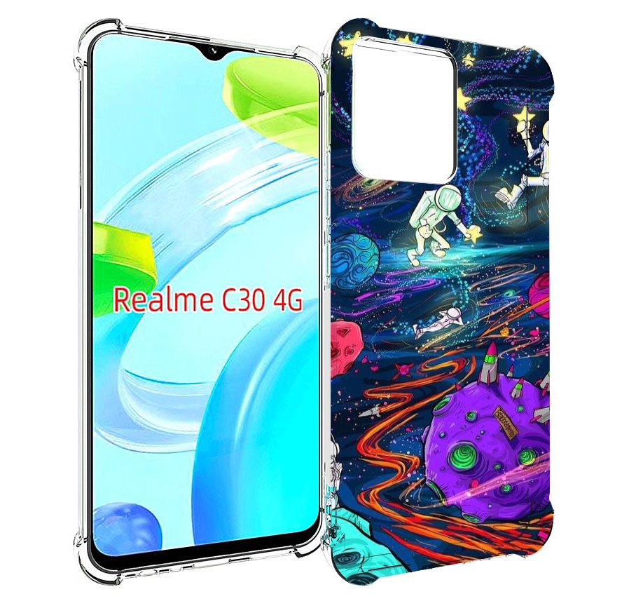 

Чехол MyPads красочный космос для Realme C30 4G / Narzo 50i Prime, Прозрачный, Tocco