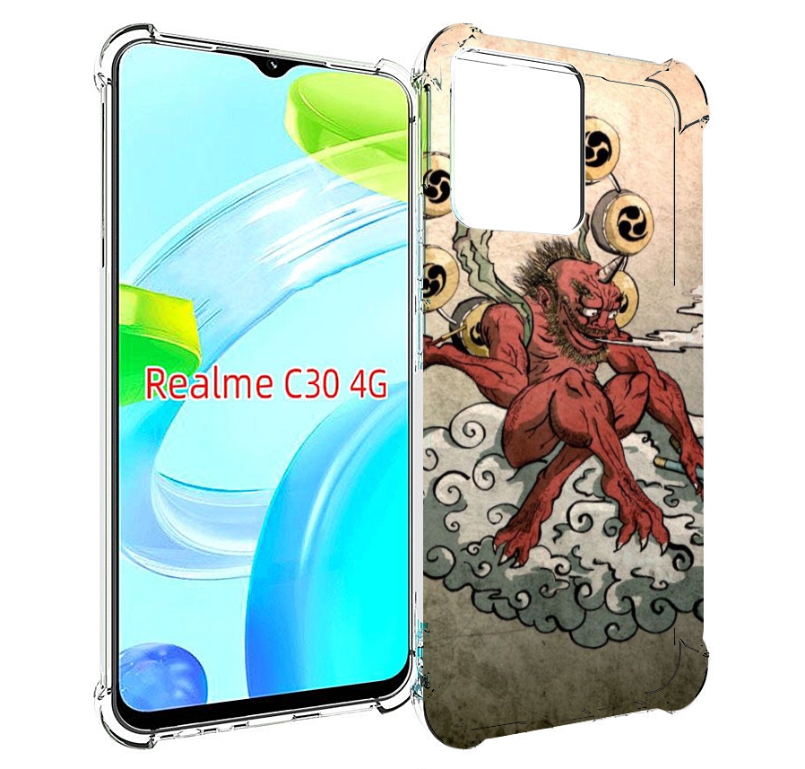 

Чехол MyPads красный чертик на облаке для Realme C30 4G / Narzo 50i Prime, Прозрачный, Tocco