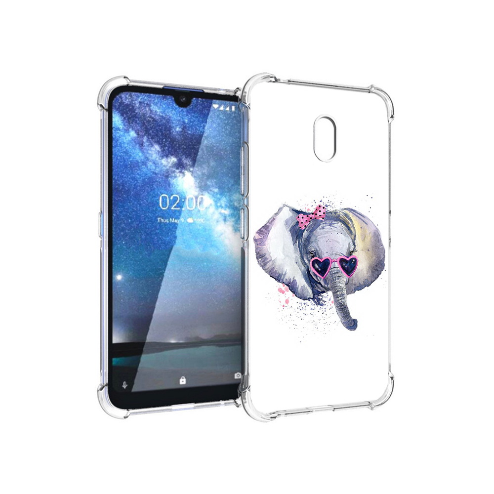 

Чехол MyPads Tocco для Nokia 2.2 слоник в очках (PT134721.103.608), Прозрачный, Tocco