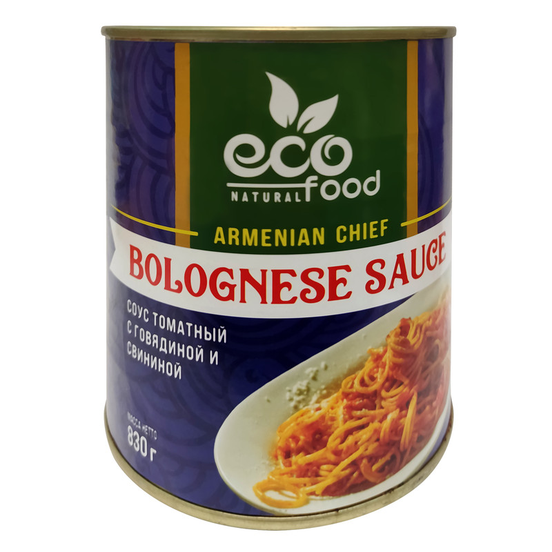 Соус Ecofood для болоньезе томатный с говядиной и свининой 830г
