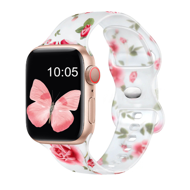 Силиконовый ремешок Пианел с принтом для Apple Watch Band Spring Garden 384041mm 1991₽