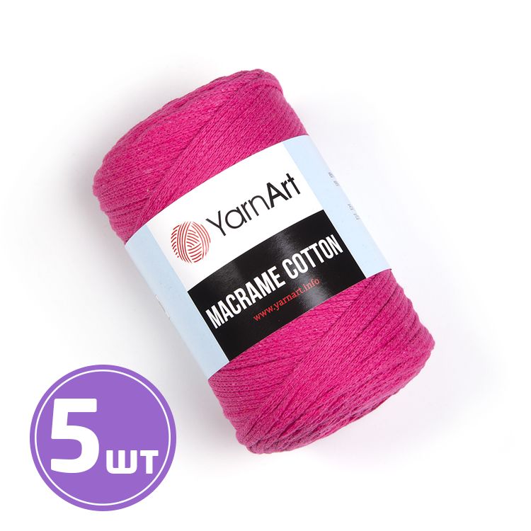 

Пряжа YarnArt Macrame Cotton 771 сорбет 5 шт по 250 г, Розовый