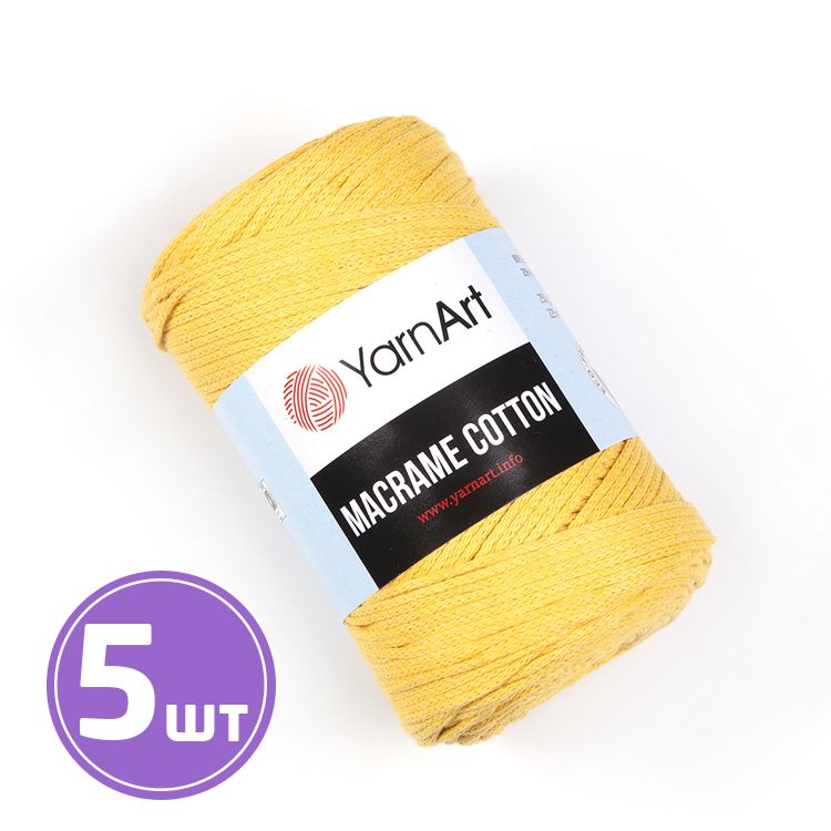 

Пряжа YarnArt Macrame Cotton 764 дыня 5 шт по 250 г, Желтый