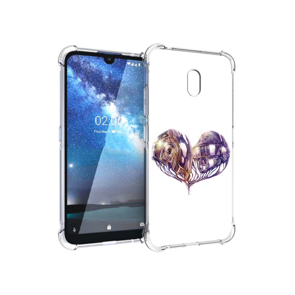 

Чехол MyPads Tocco для Nokia 2.2 сердце абстракция (PT134721.103.596), Прозрачный, Tocco