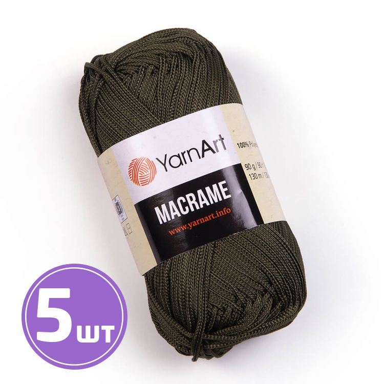 

Пряжа YarnArt Macrame 164 оливковый 5 шт по 50 г, Зеленый