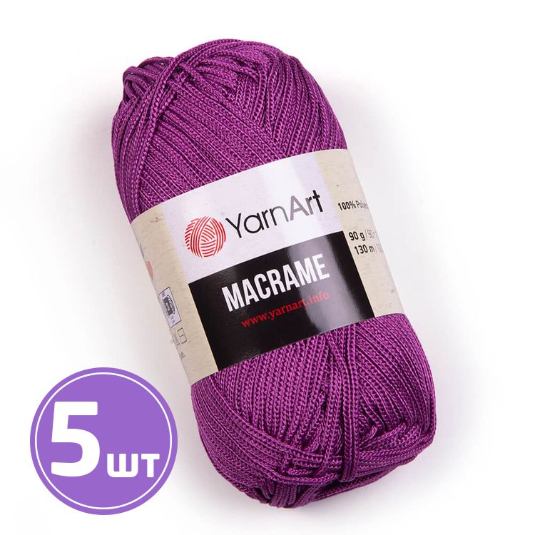 

Пряжа YarnArt Macrame 161 ягодный джем 5 шт по 90 г, Фиолетовый