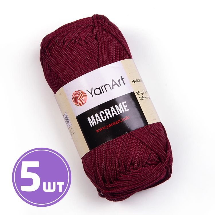 

Пряжа YarnArt Macrame 145 вишня 5 шт по 90 г, Красный