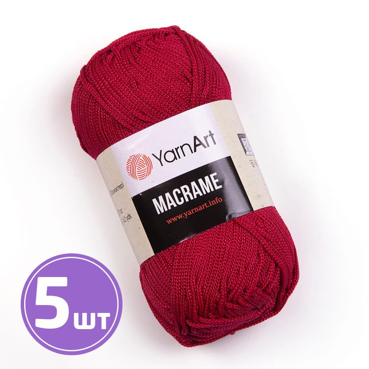 

Пряжа YarnArt Macrame 143 гвоздика 5 шт по 90 г, Красный