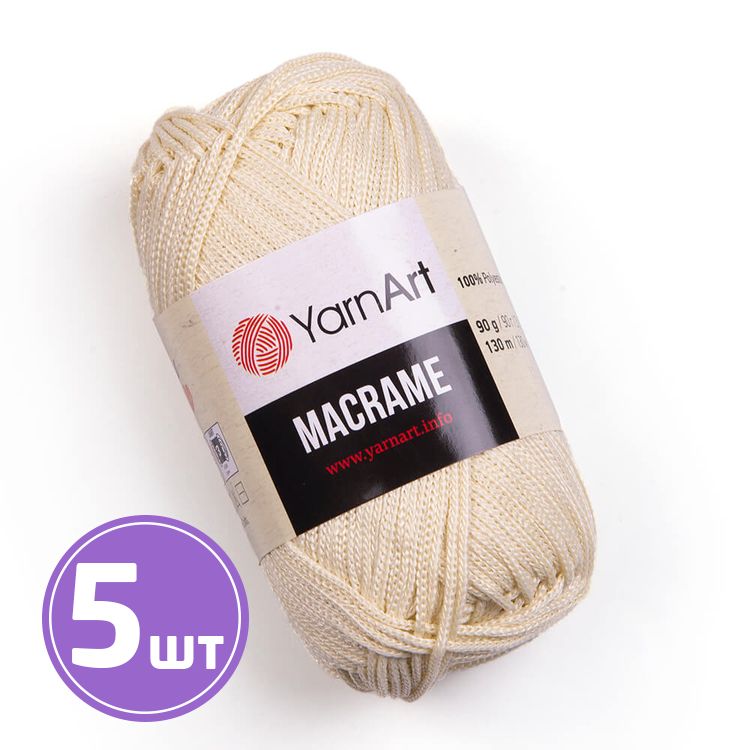 

Пряжа YarnArt Macrame 137 суровый 5 шт по 90 г, Бежевый