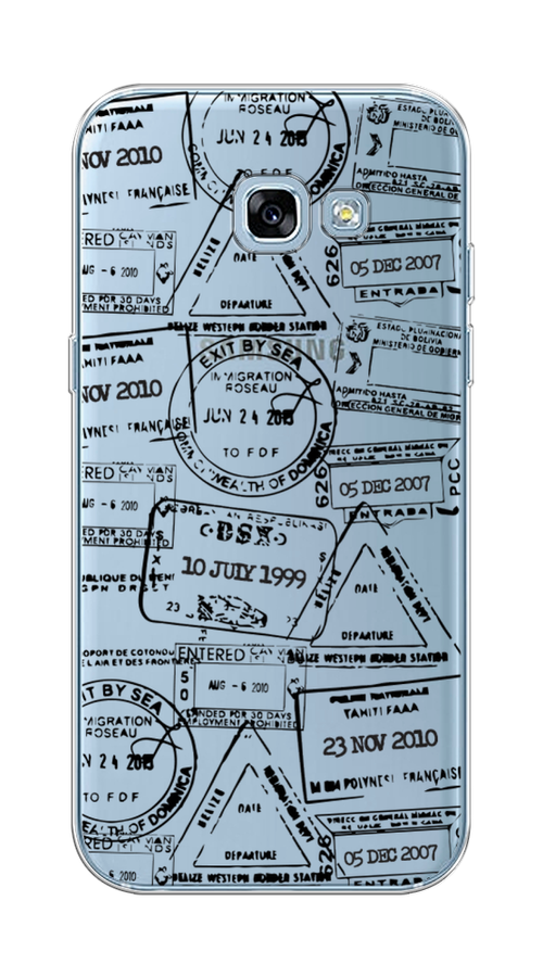 

Чехол на Samsung Galaxy A5 2017 "Visa stamps 2", Белый;черный;серый, 20650-2