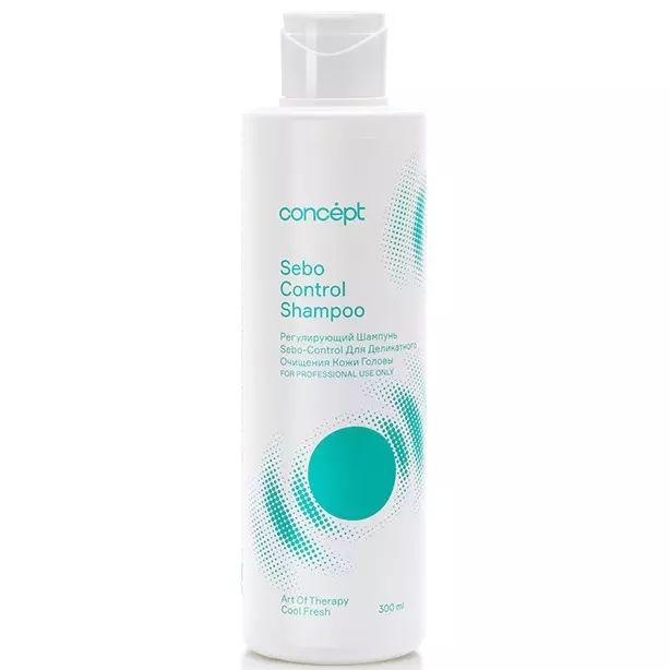 Регулирующий шампунь для деликатного очищения кожи головы Concept Sebo-control 300 мл лимон для лечения воспалений и очищения сосудов