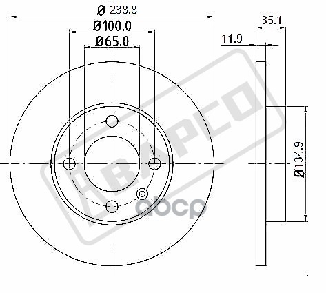 

Тормозной Диск Невентилируемый BAPCO арт. BD0223