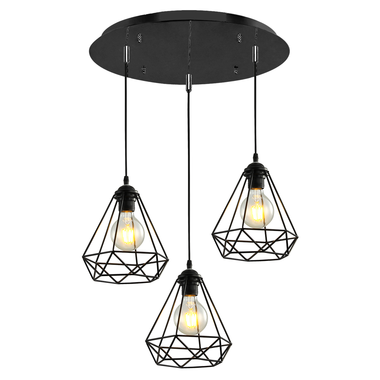 фото Люстра лофт подвесная 3*60вт e27 imex md.1706-3-p bk