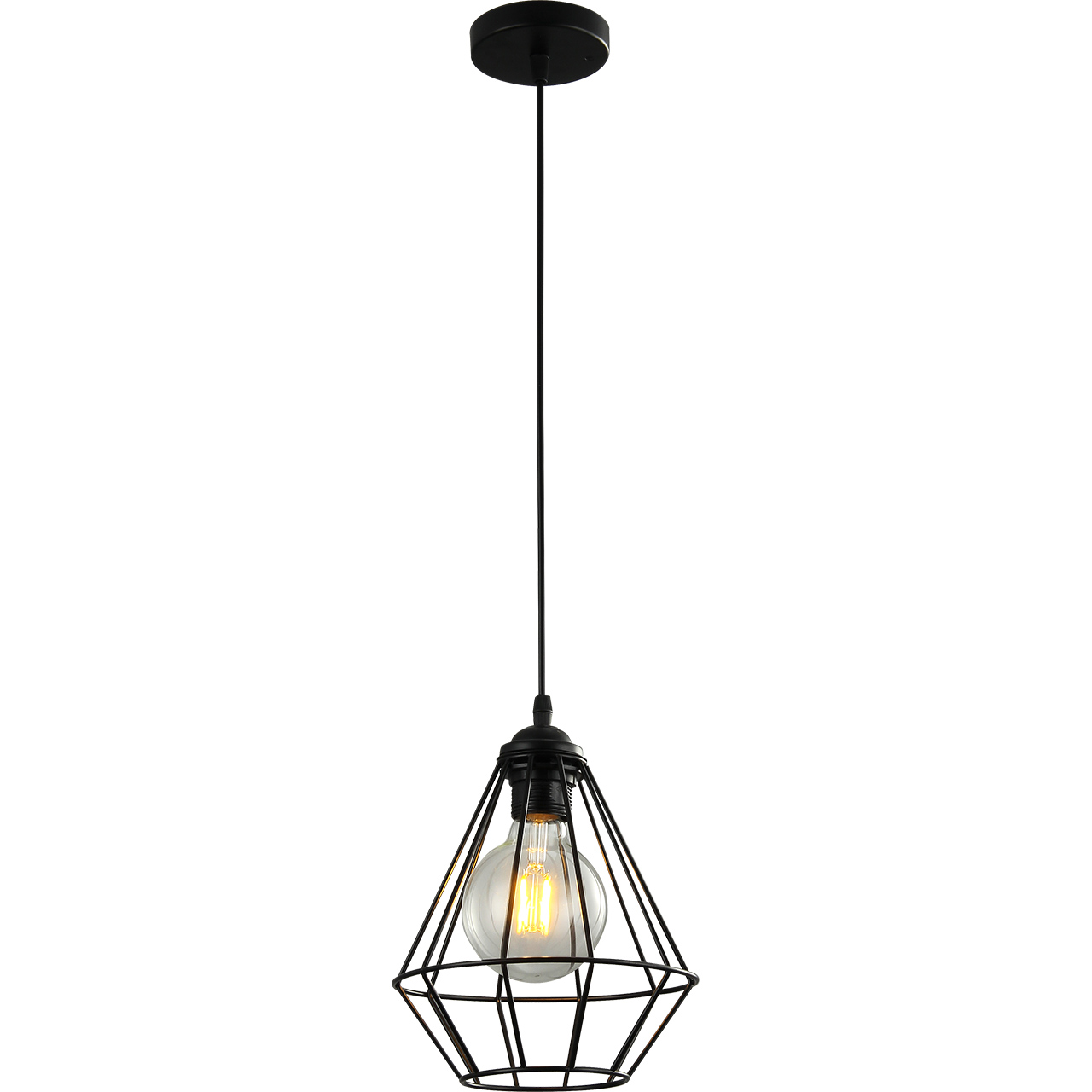 фото Люстра лофт подвесная 1*60вт e27 imex md.1704-1-p bk
