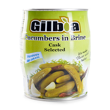 

Соленые бочковые отборные огурчики Gilboa 580 г
