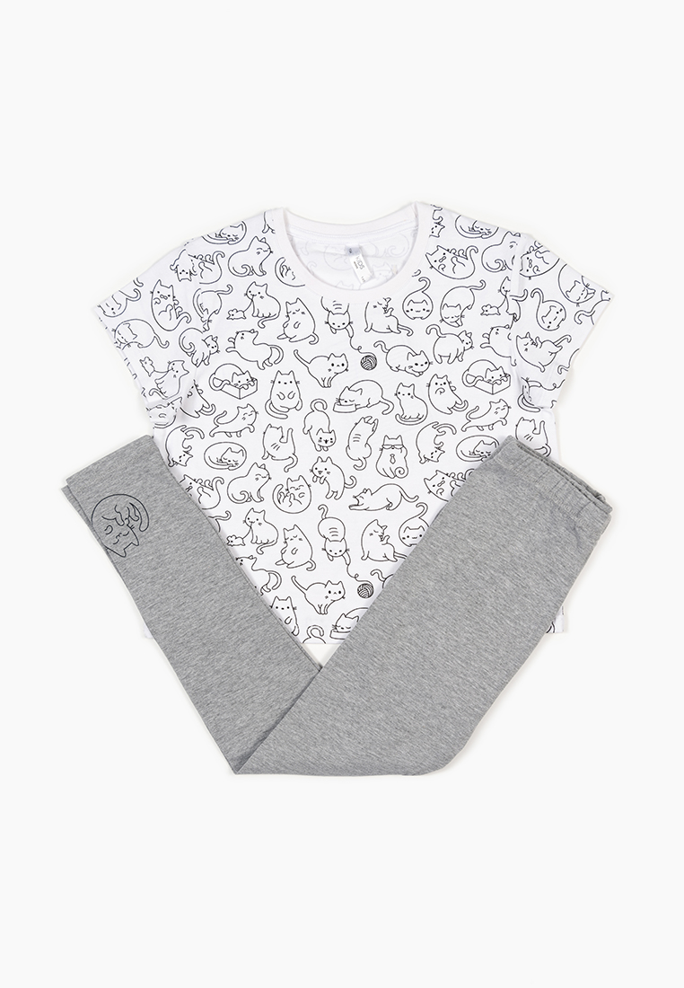 

Пижама (топ брюки) для девочек Modis цв. белый р.134-140, M201U001801WGN_белый