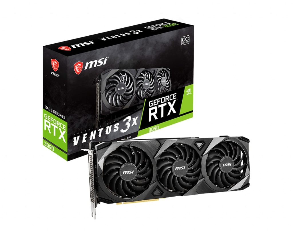 фото Видеокарта msi nvidia geforce rtx 3090 ventus 3x 24g oc