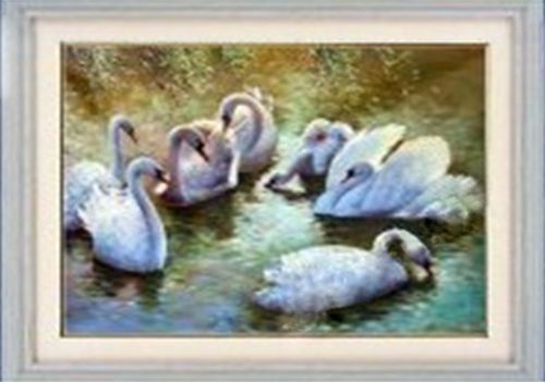 фото Алмазная мозаика " лебеди", 53x41 см, арт. 1073 cristyle