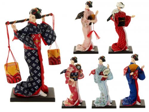 фото Фигурка декоративная ens, японка в кимоно, 9*6,5*18,5 см