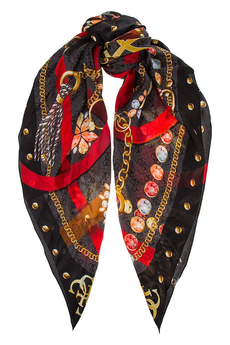 

Платок женский Guess AW8317 разноцветный, Черный, AW8317