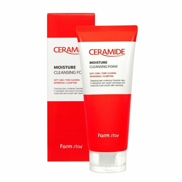 Увлажняющая очищающая пенка с керамидами  FarmStay Ceramide Moisture Cleansing Foam, 180мл