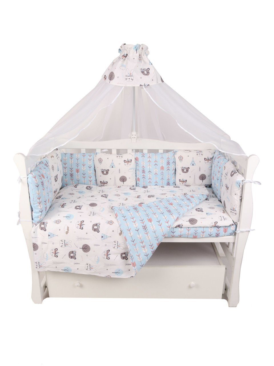 

Комплект в кроватку AmaroBaby Premium Индейцы, бязь, 18 предметов, Разноцветный
