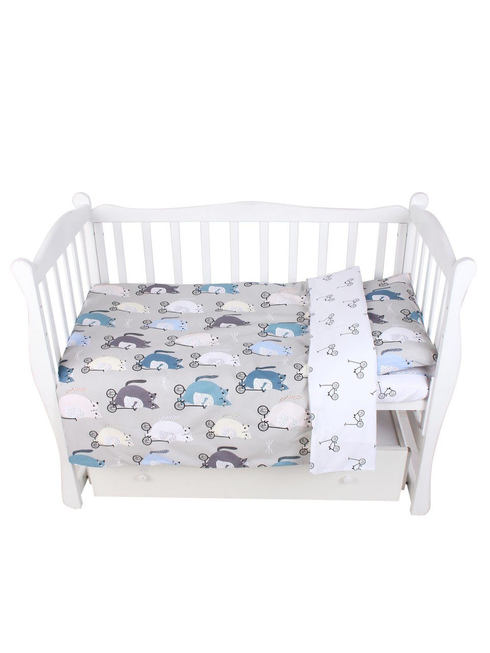 

Комплект в кроватку AmaroBaby Велосипедисты, поплин, 3 предмета