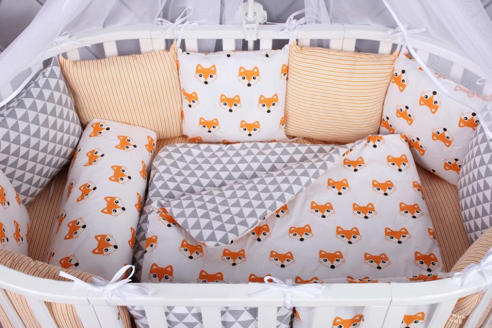 Комплект в кроватку AmaroBaby LUCKY оранжевый, поплин/бязь, 15 предметов