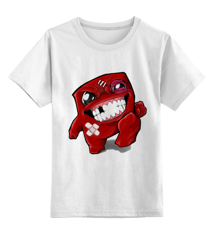 Купить 0000001215233, Детская футболка Printio Super meat boy цв.белый р.128,
