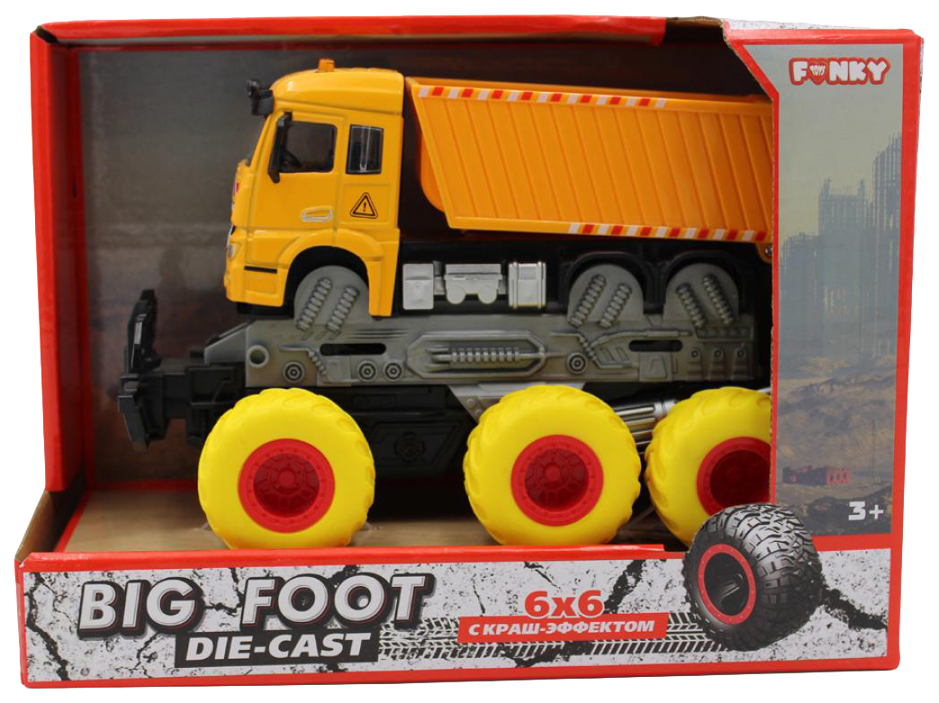 

Строительная техника с краш эффектом Funky Toys, Желтый