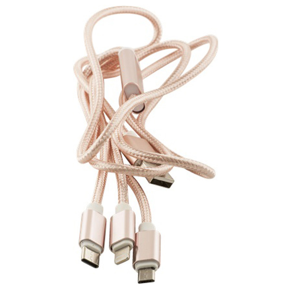 фото Кабель just case usb to apple lightning/usb-c/microusb 1.3m pink