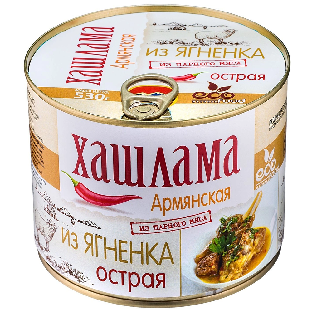 

Хашлама армянская из ягненка острая Ecofood, 530г, армянская острая