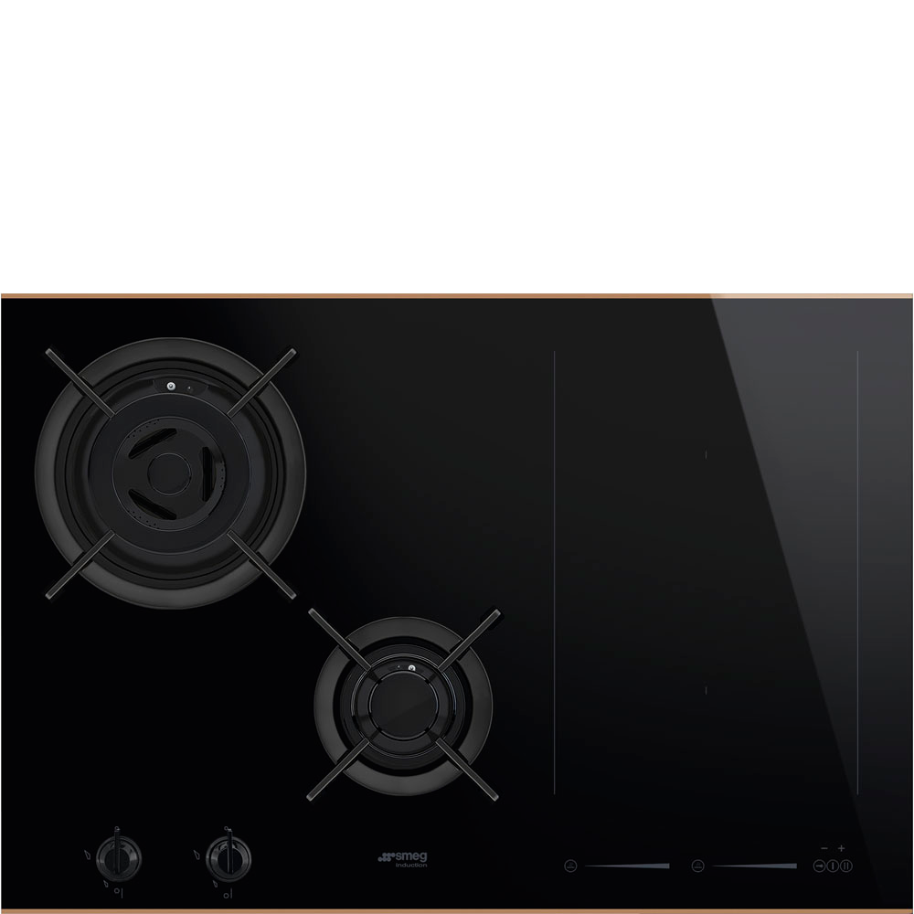 

Встраиваемая комбинированная панель Smeg PM6721WLDR Black, PM6721WLDR