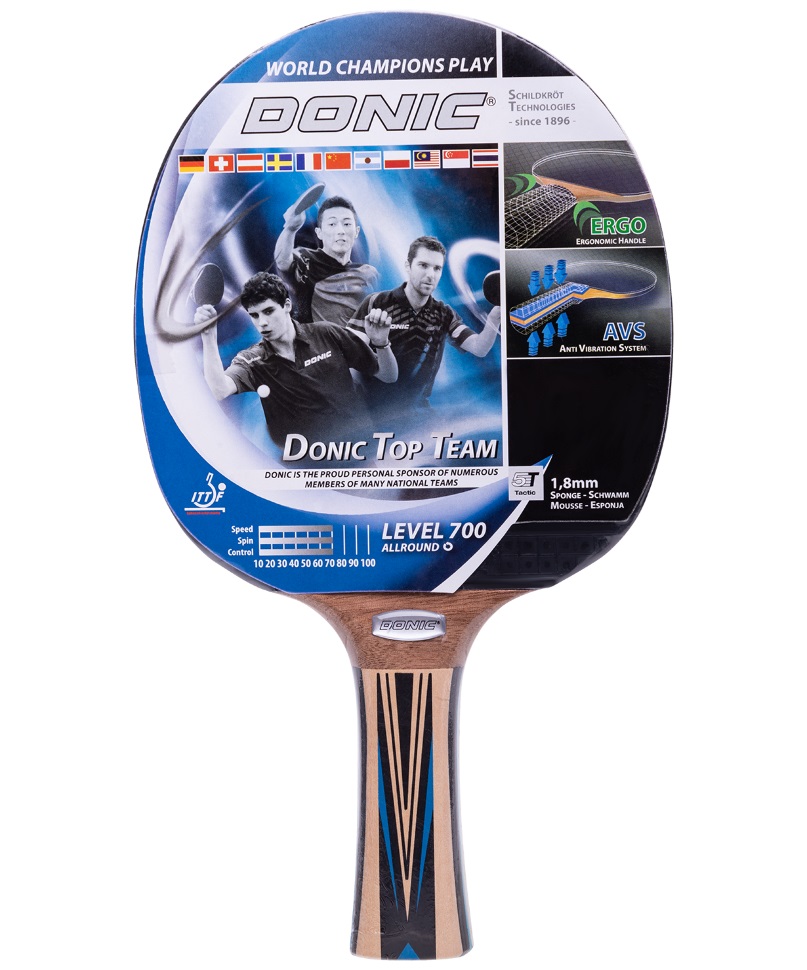 фото Ракетка для настольного тенниса donic top team 700, коническая ручка, 3 звезды