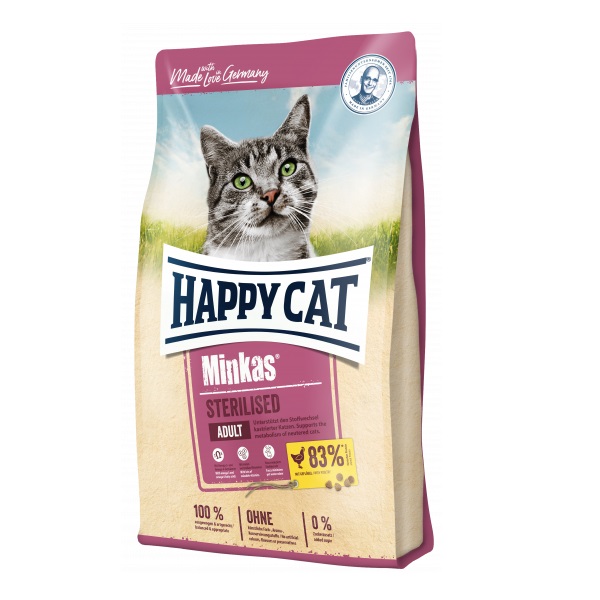 фото Сухой корм для кошек happy cat minkas sterilised, для стерилизованных, 1,5кг