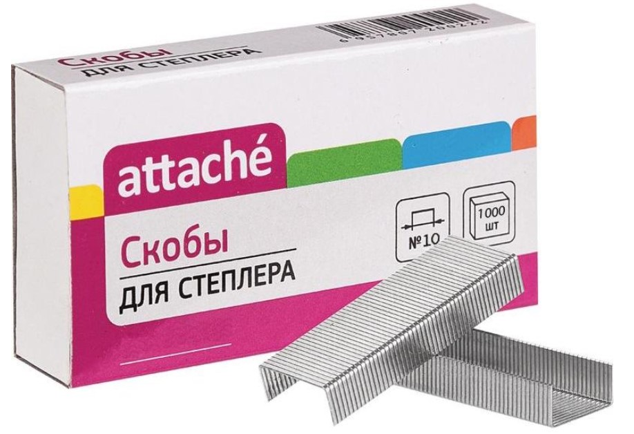 

Скобы для степлера N10, никелированные, 1000 штук, Серебристый