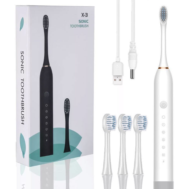 Зубная щетка электрическая Sonic Toothbrush X-3 White зубная щетка электрическая sonic toothbrush x 3 white