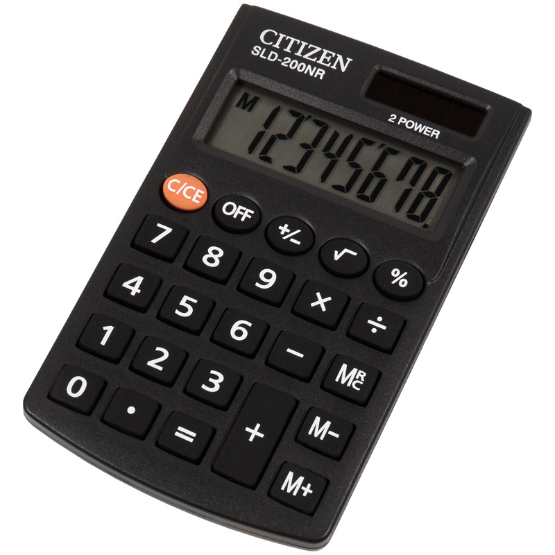 

Калькулятор карманный "Citizen SLD-200NR", 8 разрядов, черный