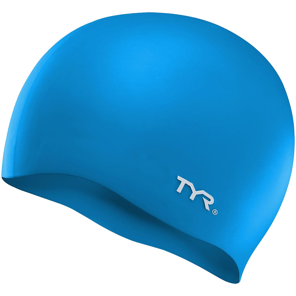 фото Шапочка для плавания tyr wrinkle free silicone cap голубая